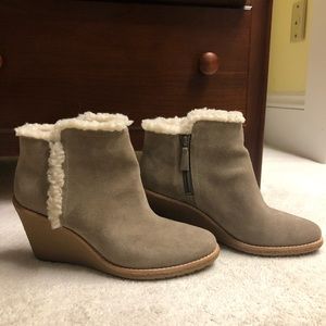Cole Haan Suede/Shearling Booties